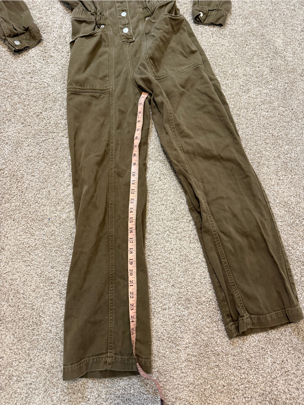The‎ Kooples Olive Green Denim Utility Jumpsuit 1 - Picture 8 of 11